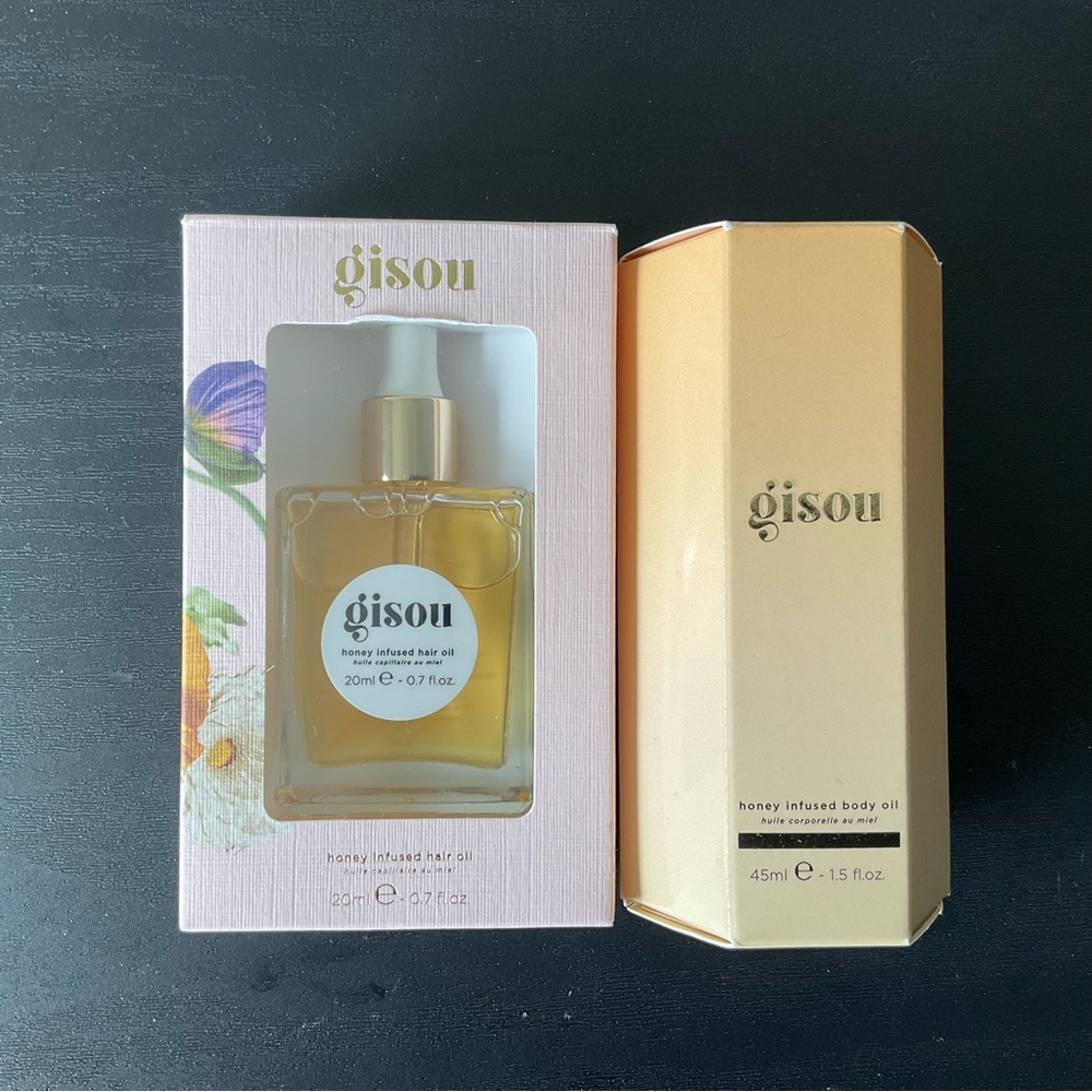 Gisou Honey Infused Hair Oil and Shimmer Body Oil set